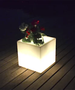 30 cm Led Işıklı Küp Saksı